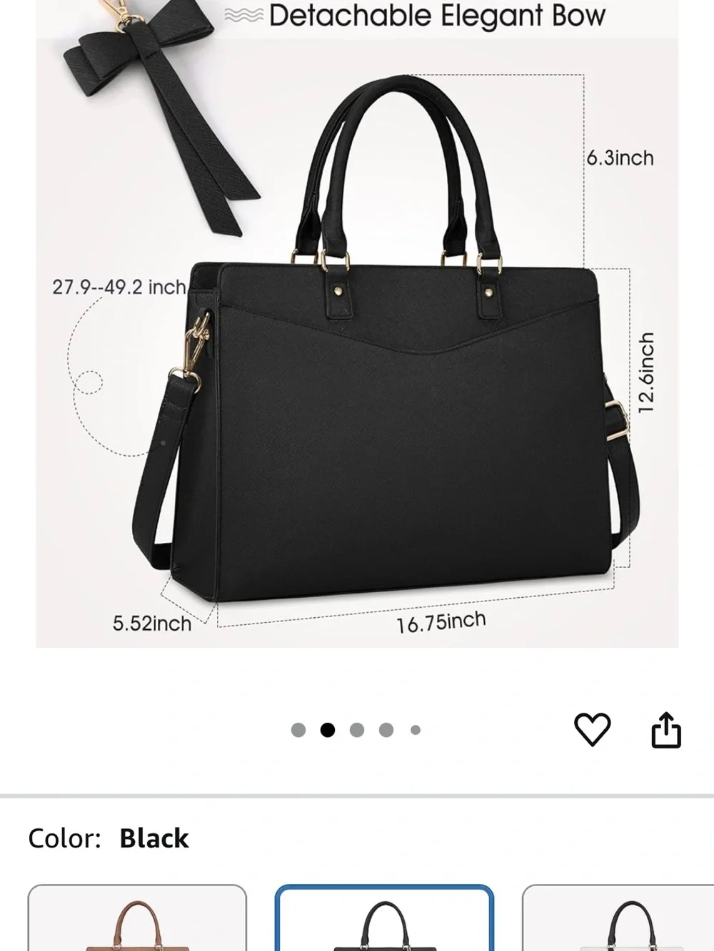 Laptop Tote with Bow Accent